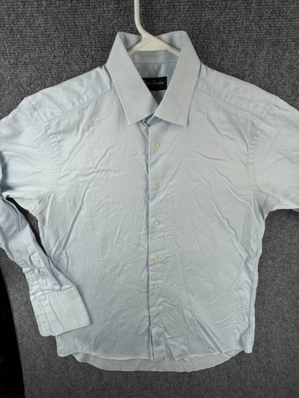 David Donahue French Cuff Blue 16 34/35 Long Sleeve Button Up Shirt Men Adult